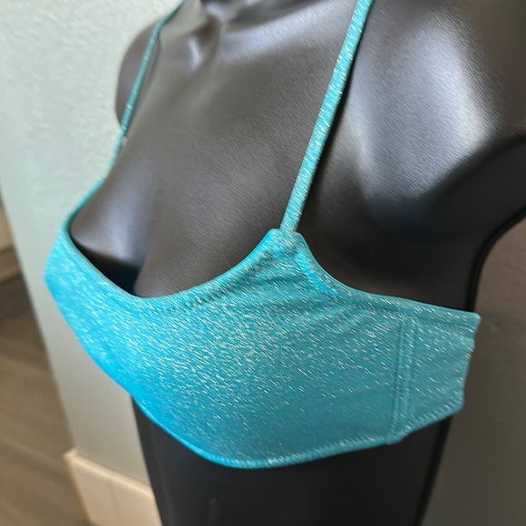 Baby blue sparkle bathing suit top - Picture 3 of 7